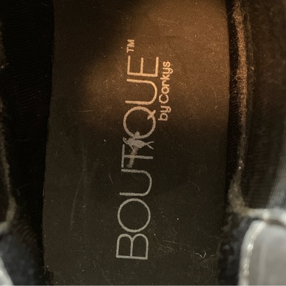 Boutique by Corkys Ankle Boots Womens 8 Grey Brown Plaid Fall Pull Tab Vegan - Picture 7 of 8